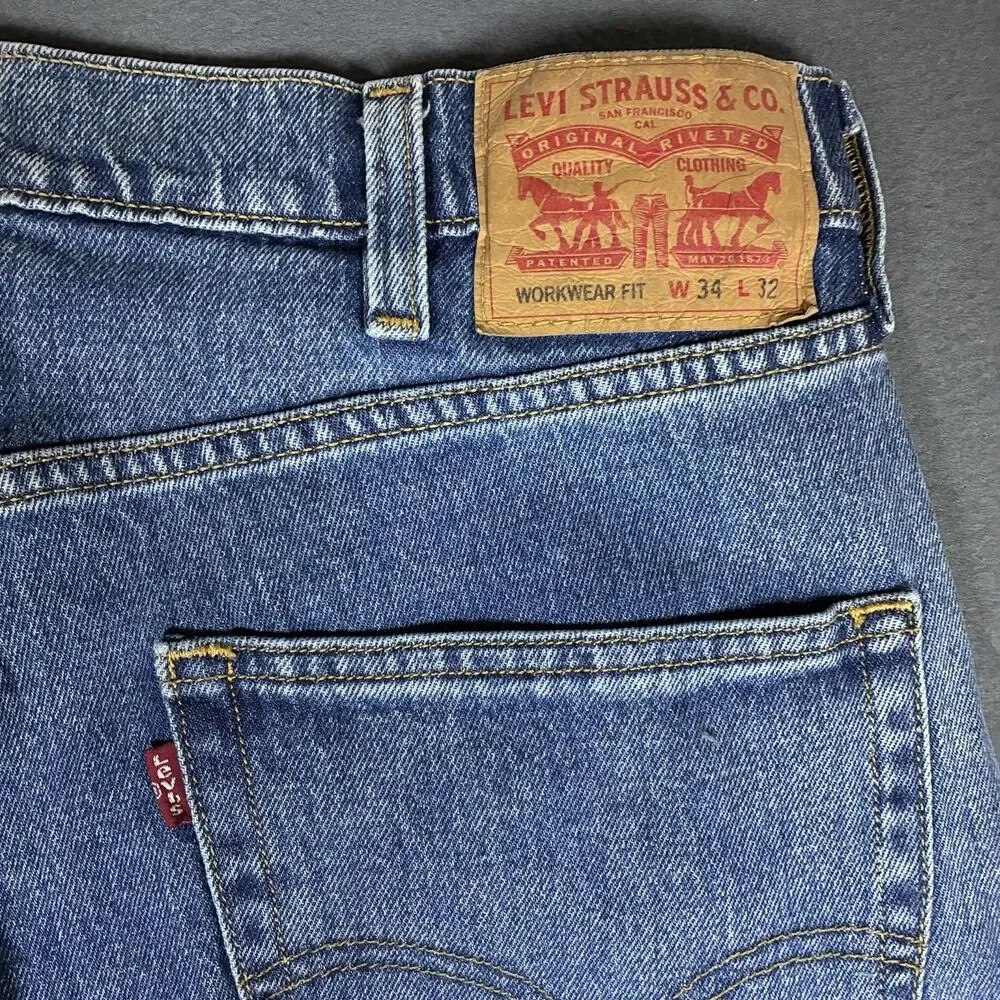 Levi’s Men’s Workwear Utility Fit Jeans 34x32 Relaxed-Fit Straight Leg Blue NWT
